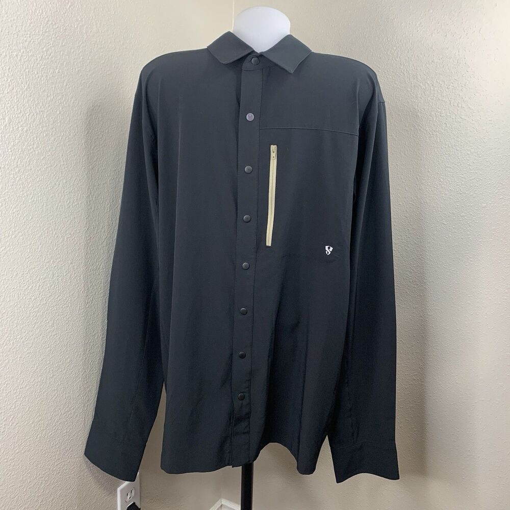 Stoic Long Sleeve Black Shirt Slick Men’s Sz XL Nikwax Water Repellent Hiking
